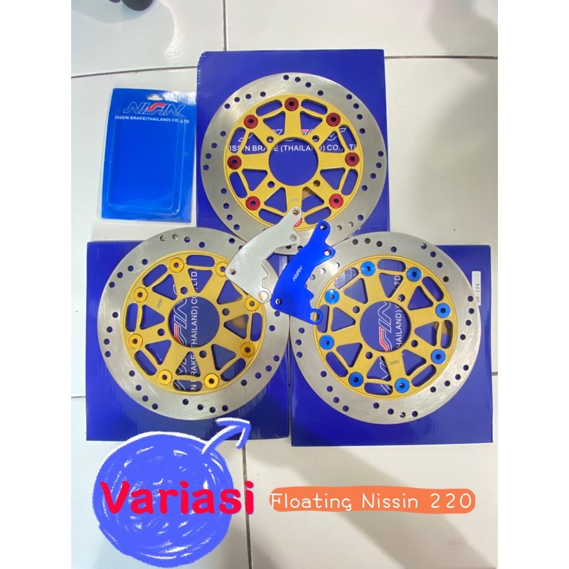 PIRINGAN CAKRAM DEPAN NISSIN FLOATING 220MM MX RX BEAT VARIO SCOOPY MIO XEON NOUVO JUPITER