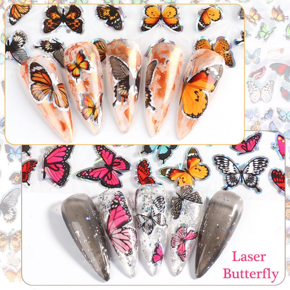 10pcs Stiker Kuku Motif Kupu-Kupu Untuk Manicure Butterfly