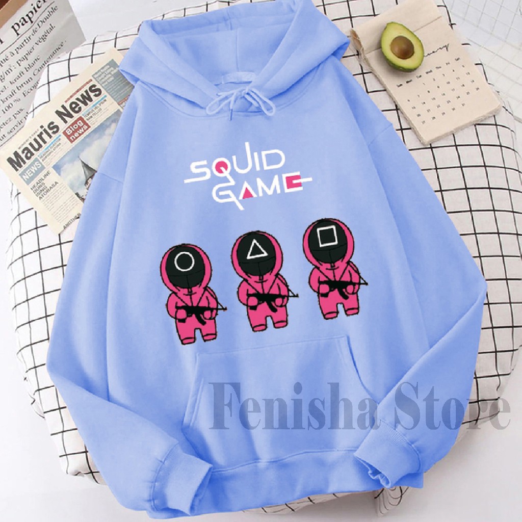 FenisahaStore Netflix Squid Game Jaket Sweater Hoodie Unisex  pria Dan Wanita Size M L XL XXL