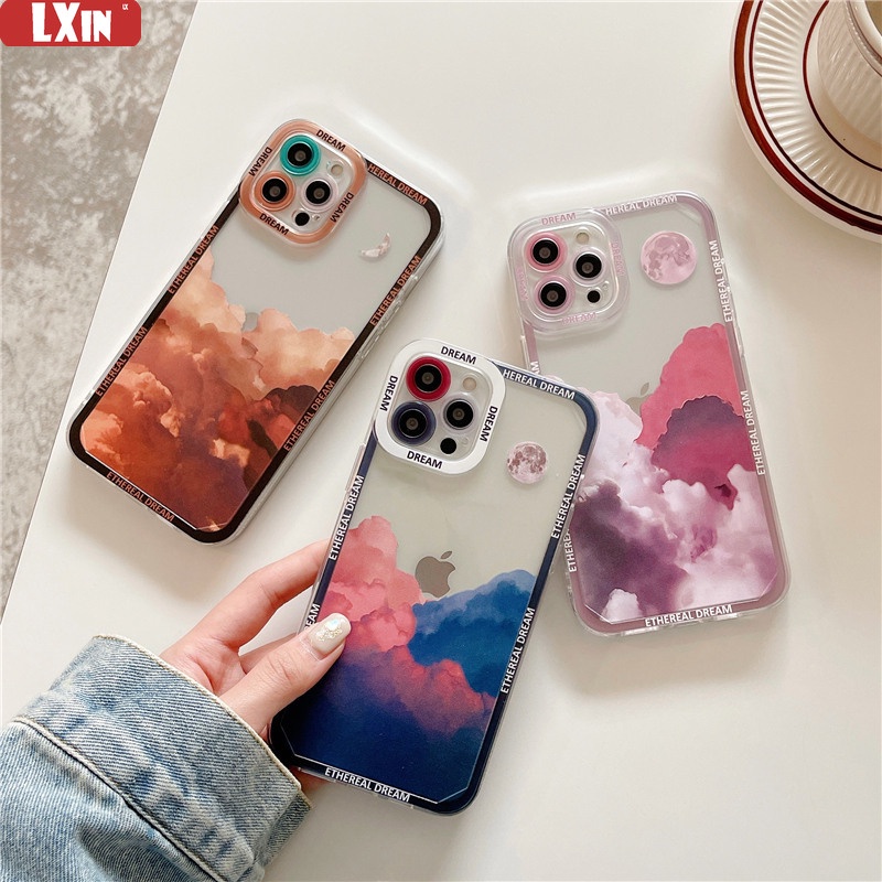 Casing Soft Case Karet Motif Matahari Terbenam Untuk iPhone 13 Pro Max / 11 / 12 / 7 / 8 + / Xs / XR