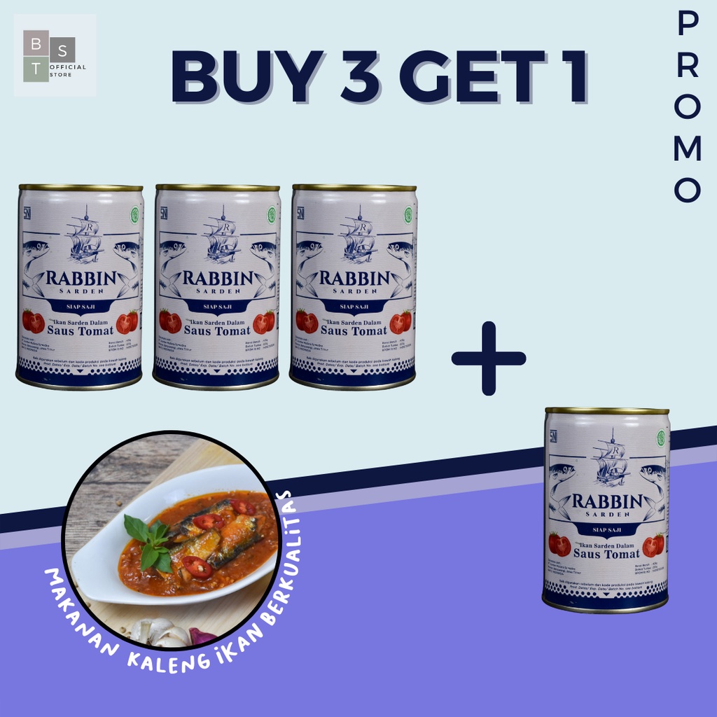 

PROMO BUY 3 GET 1 SARDEN RABBIN 155GR / 425GR