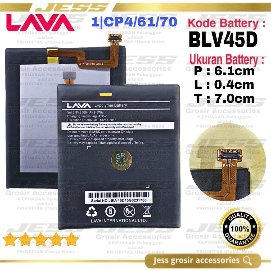 Baterai ORIGINAL LAVA Iris X5 ( 4G LTE ) - W2915 Kode Battery BLV45D