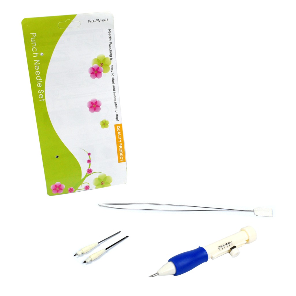 Embroidery Punch Needle Set - Alat Bordir Strimin Sulam dengan Jarum 3 Ukuran