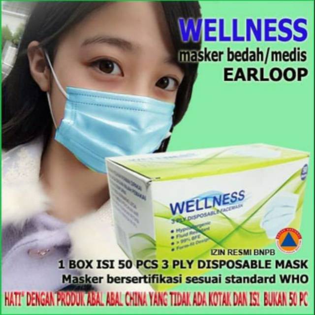 Masker bedah 3ply earloop surgical disposable 3 ply Masker Medis