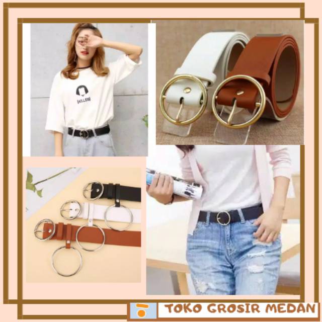 (READY-MEDAN)Tali Pinggang Wanita / Belt Wanita / Belt Fashion / Ring Sabuk Kulit / Import Murah