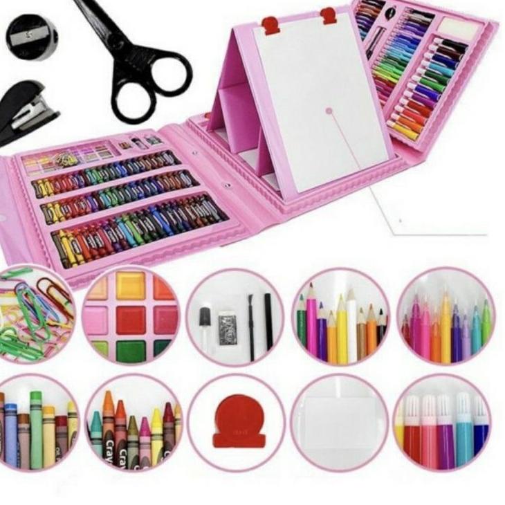 

[DISCOUNT 8TW55] Crayon Set Drawing 208 pcs/Alat anak melukis dan mewarnai art set 208 pcs Ready Stock