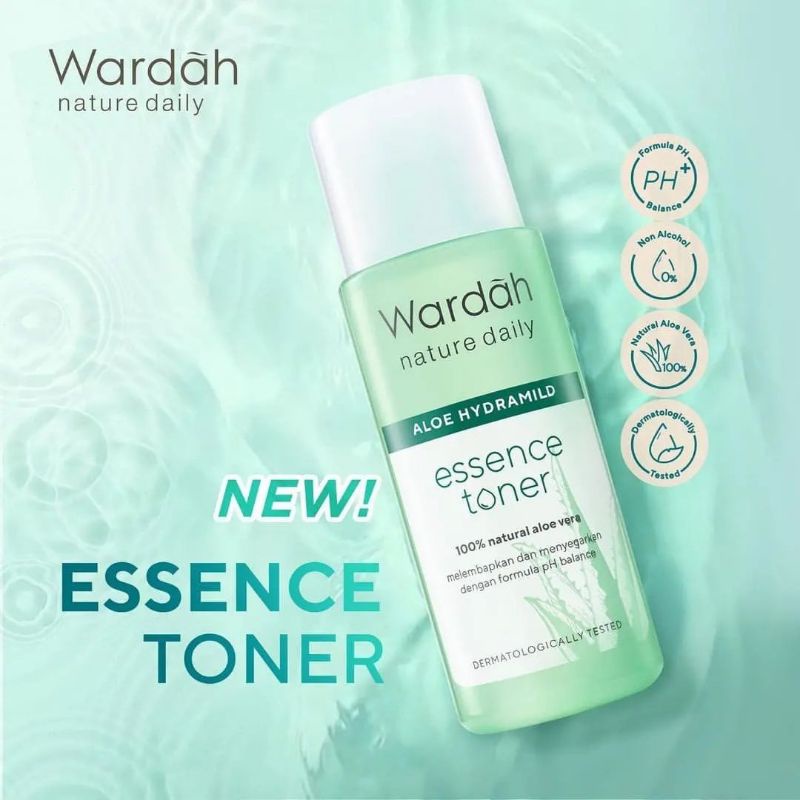 Wardah Nature Daily Aloe Hydramild Essence Toner | Essence Wardah | Toner Wardah | Pelembab Wardah