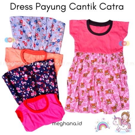 DRESS ANAK PEREMPUAN MOTIF BUNGA CATRA -ALEXA