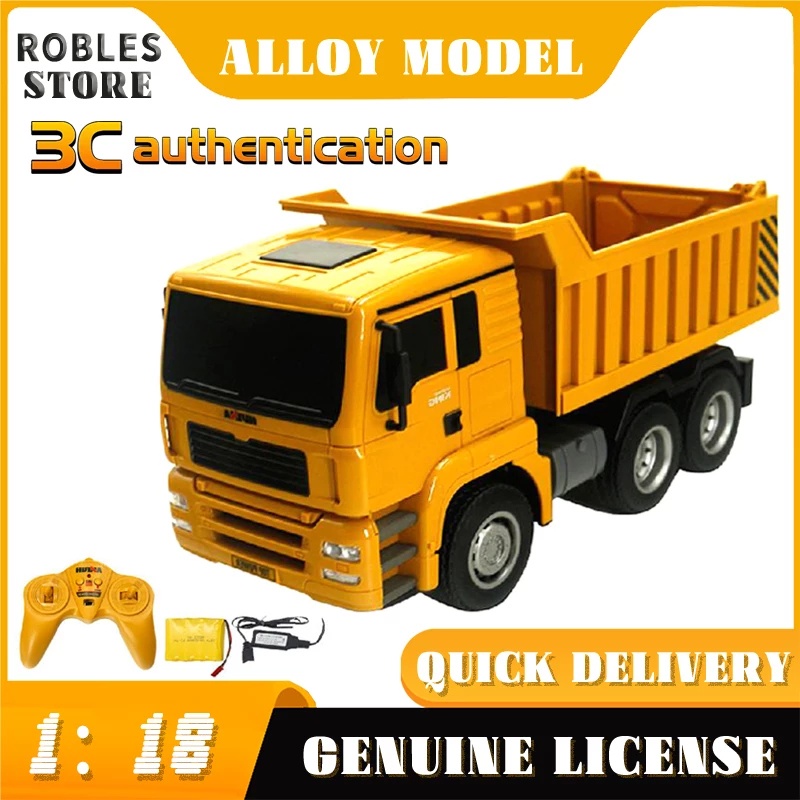 Remote Alat Berat RC Truck Huina 1332 RC Dump Truck 1/18 6CH Mainan