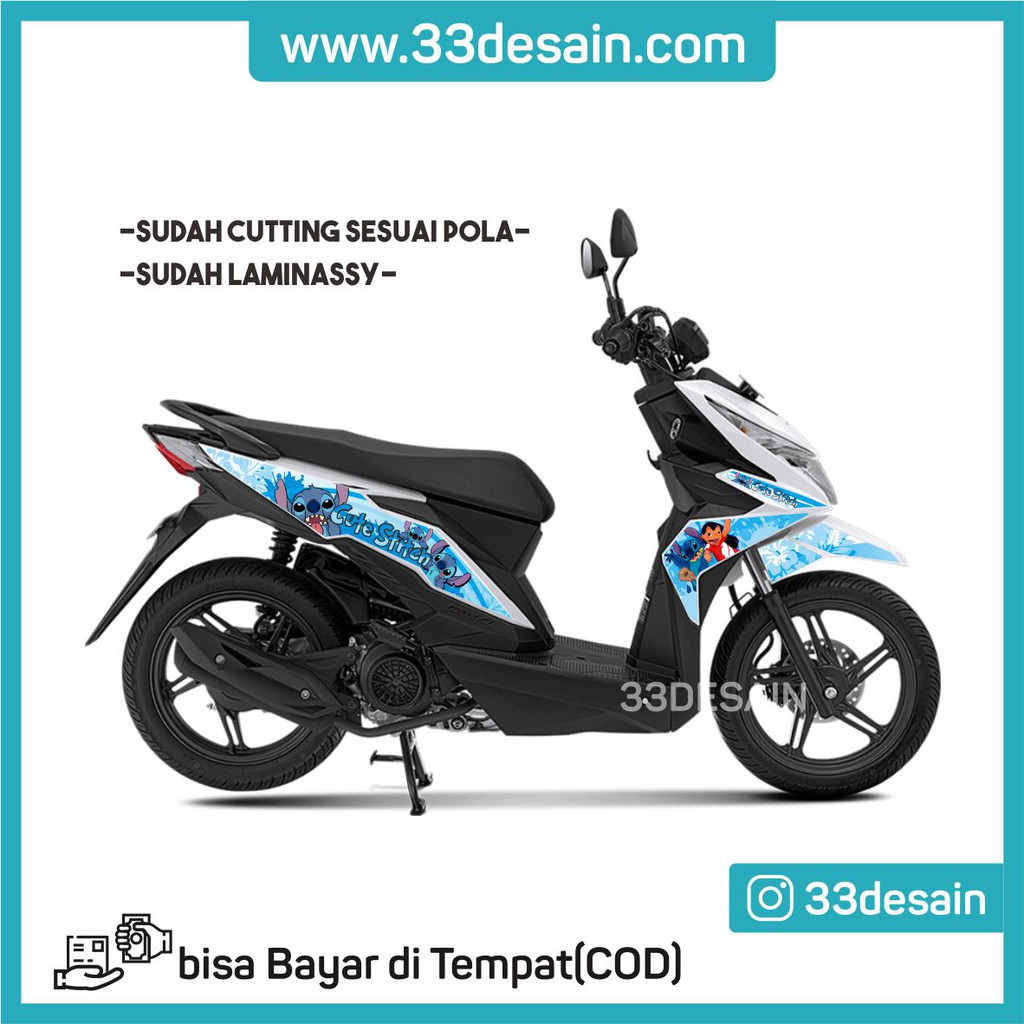 Aksesoris Stiker Motor Sticker Striping Motor Beat 2016 2019 Stitch 52 33Desain Shopee Indonesia