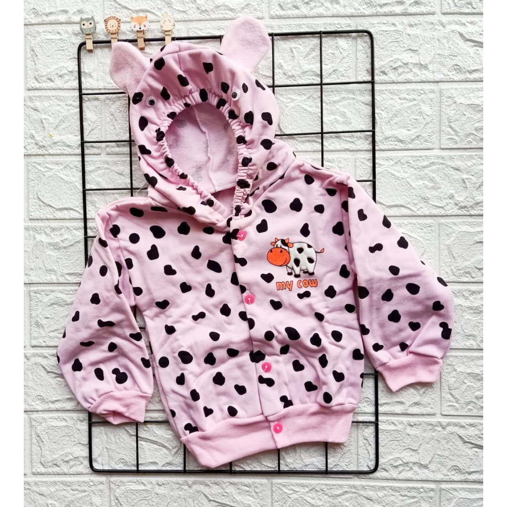[JIT-SAPI] Jaket Bayi Tebal usia 0-6 bulan CUTE.BEAR / Outwear / Bahan tebal halus-PINK