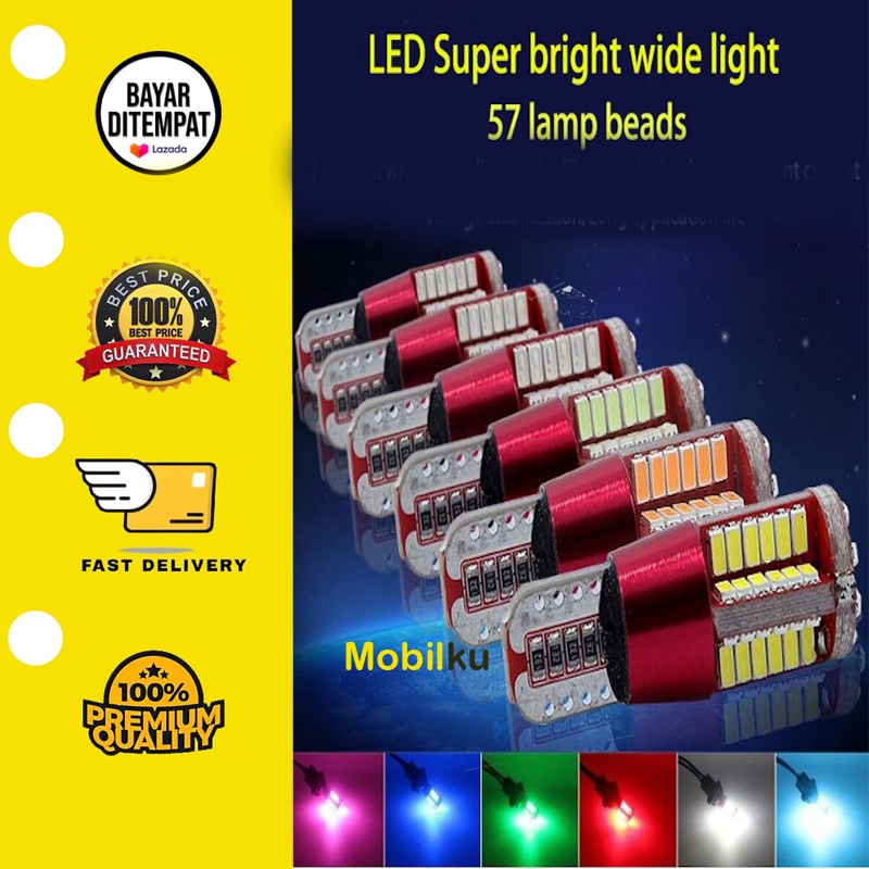 [BISA COD] Lampu T10 LED 57 titik CANBUS Senja Mundur mobil motor EXTRA Bright