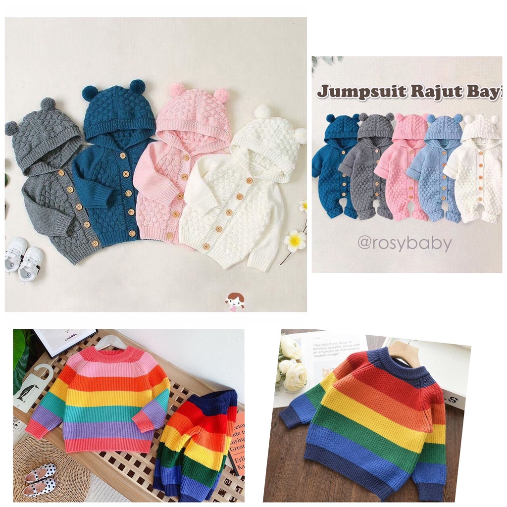 Jumper Bayi RAJUT JAKET RAJUT BAYI Jumper 0-12 Bulan Popcorn Rajut Halus Lembut/jumpsuit bayi Lembut