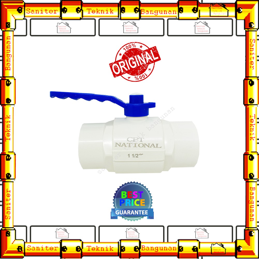 Stop Kran Ball Valve Pvc Cpt National 1 1/2&quot;