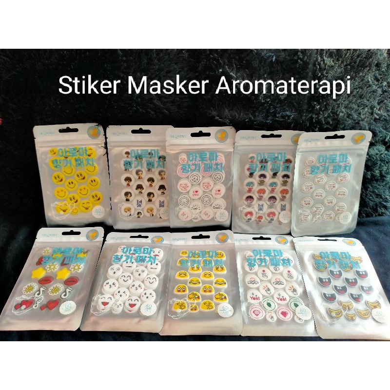 Stiker masker Aromaterapi/Pewangi masker patch isi 60 pcs wangi Lemon.