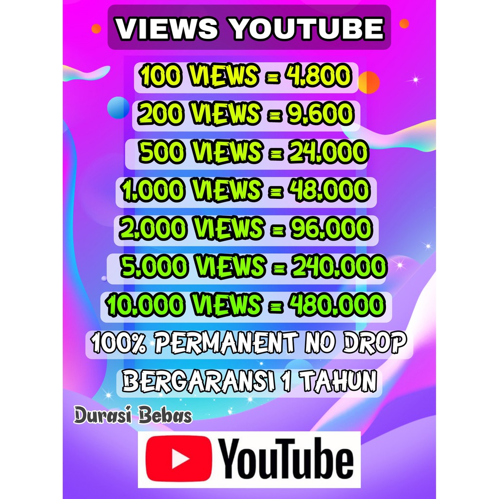 views youtube permanent no drop