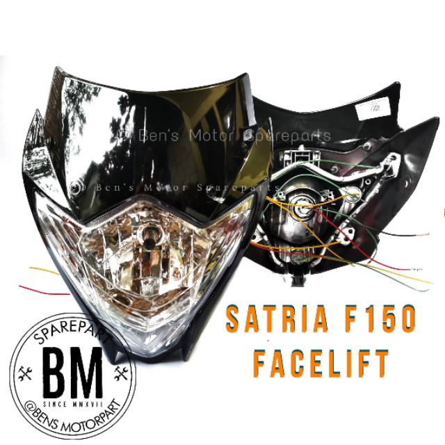 Batok Lampu Depan Suzuki Satria F150 Facelift / Kedok Lampu Full Set Fu Facelift - HITAM