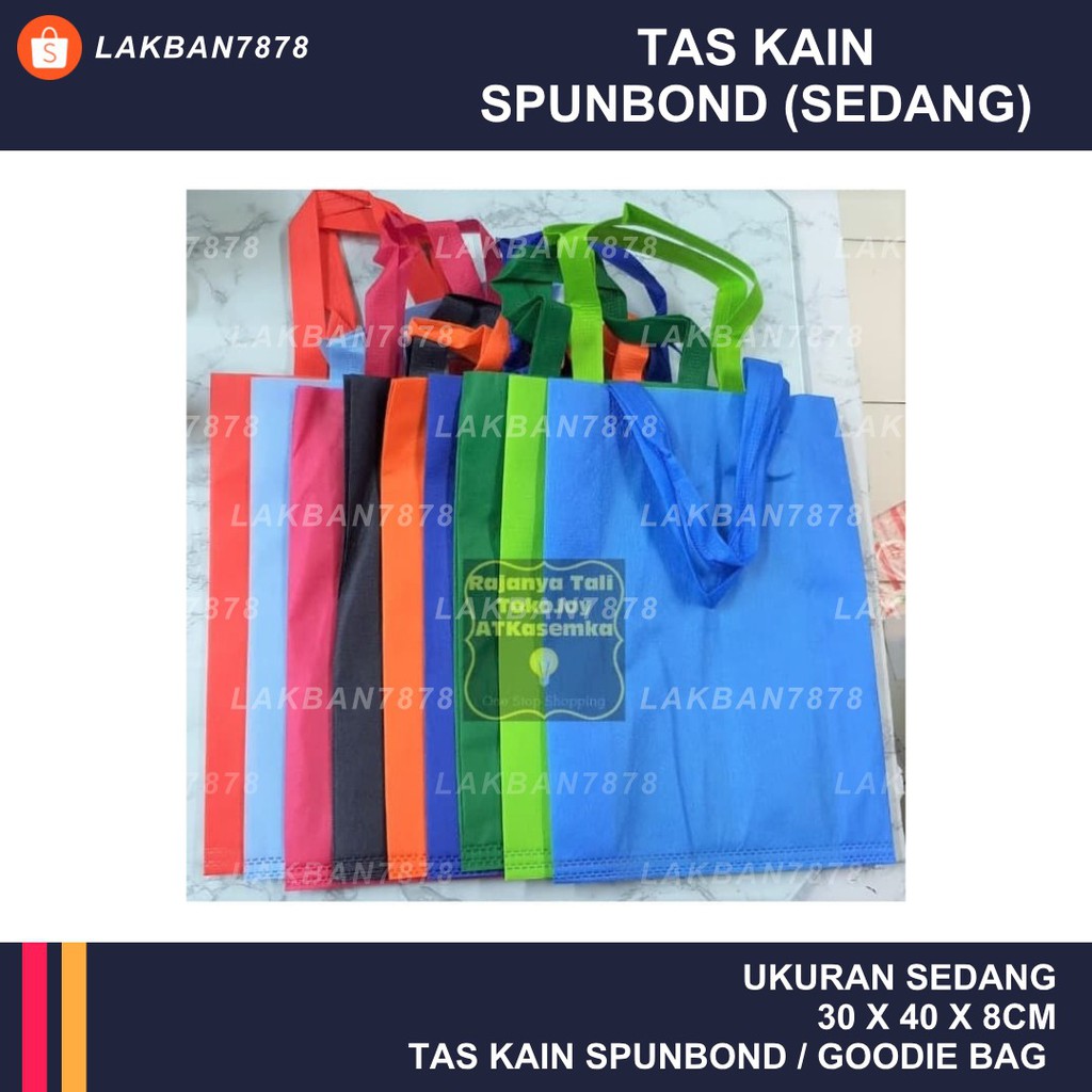 

Tas Spunbond SEDANG Lipat Samping 30x40 / Godie Bag / Promosi Bazar