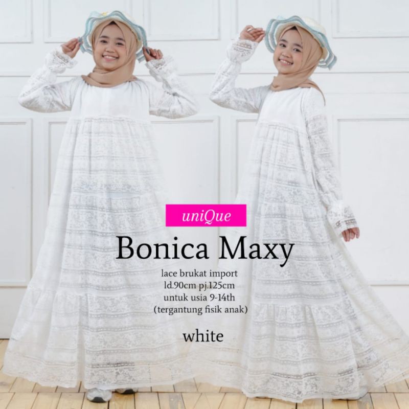 BONICA MAXY BY UNIQUE - MAXY DRESS BAHAN BRUKLAT ANAK PEREMPUAN