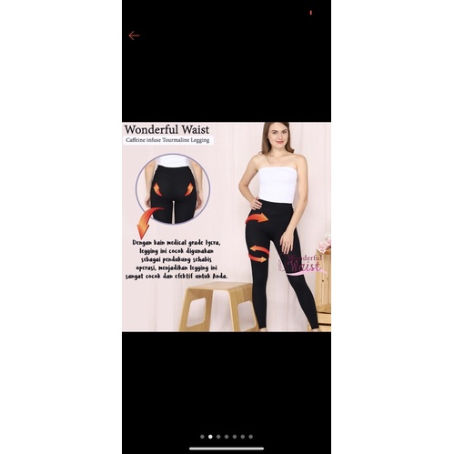 preloved wonderful waist legging hitam ukuran L