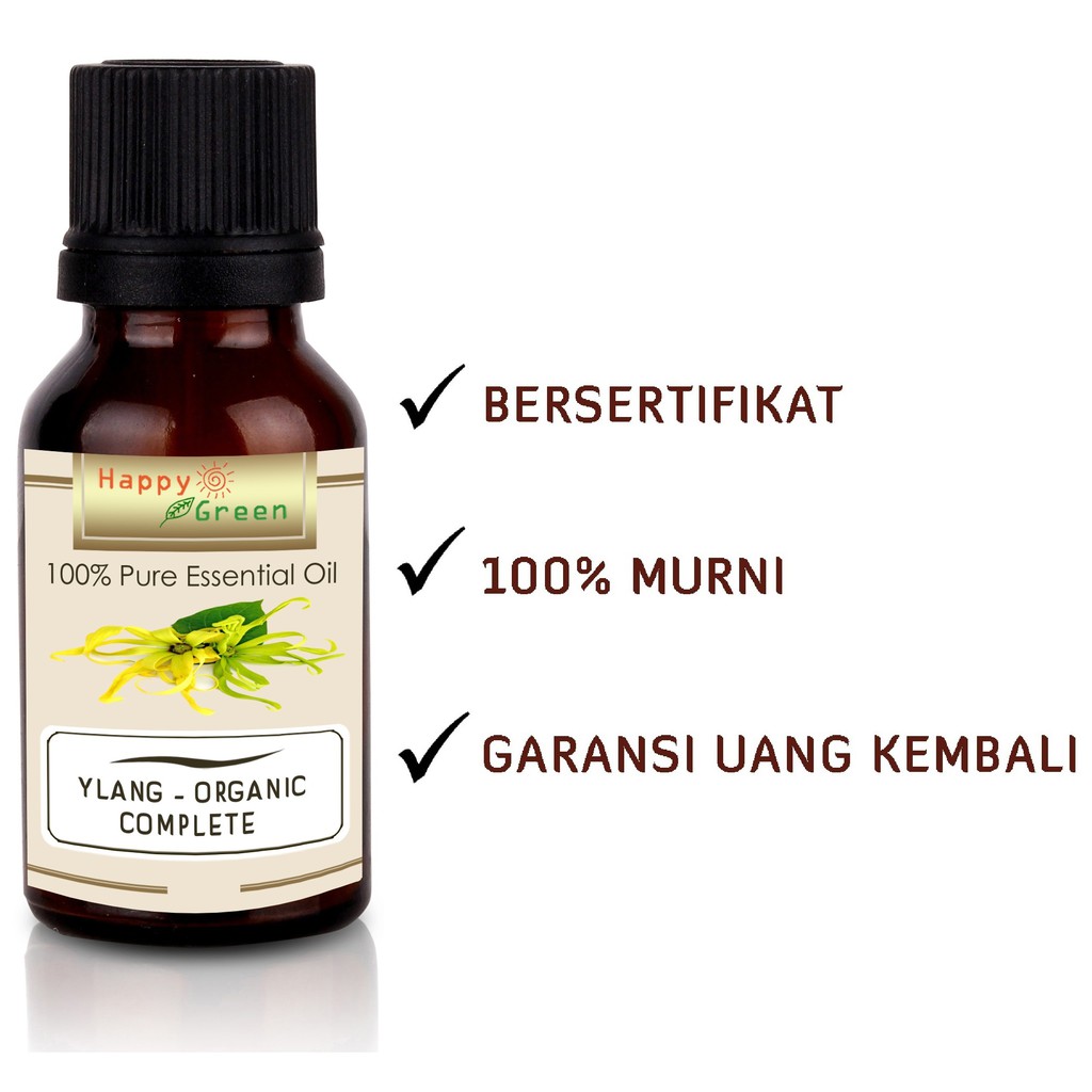 Happy Green ORGANIC Ylang Ylang Essential Oil - Minyak Bunga Ylang COMPLETE