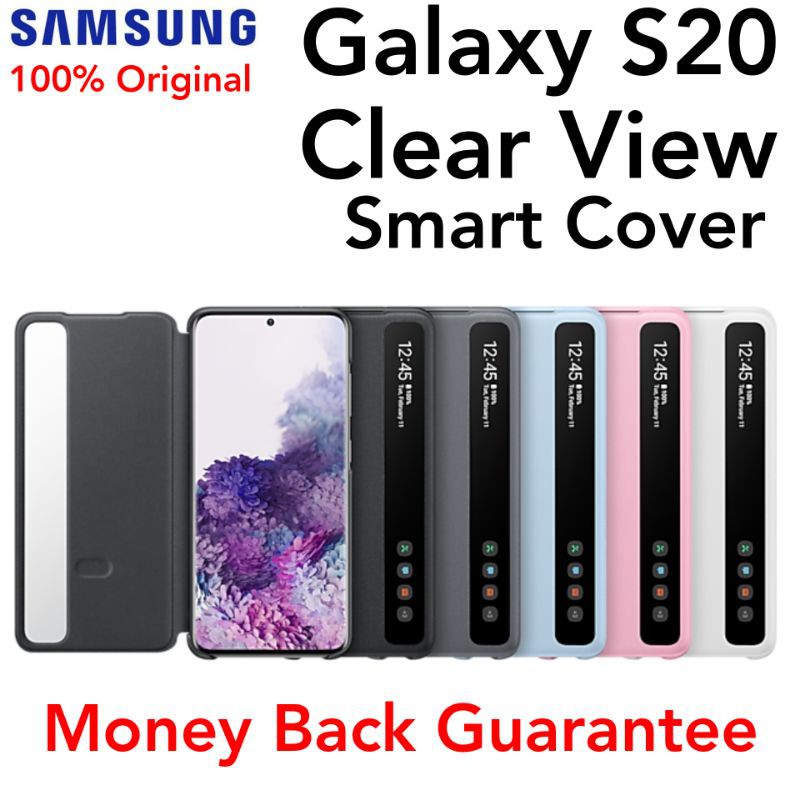 Samsung Galaxy S20 Original Clear View Smart Flip Cover Casing Case Kesing Lipat Buku