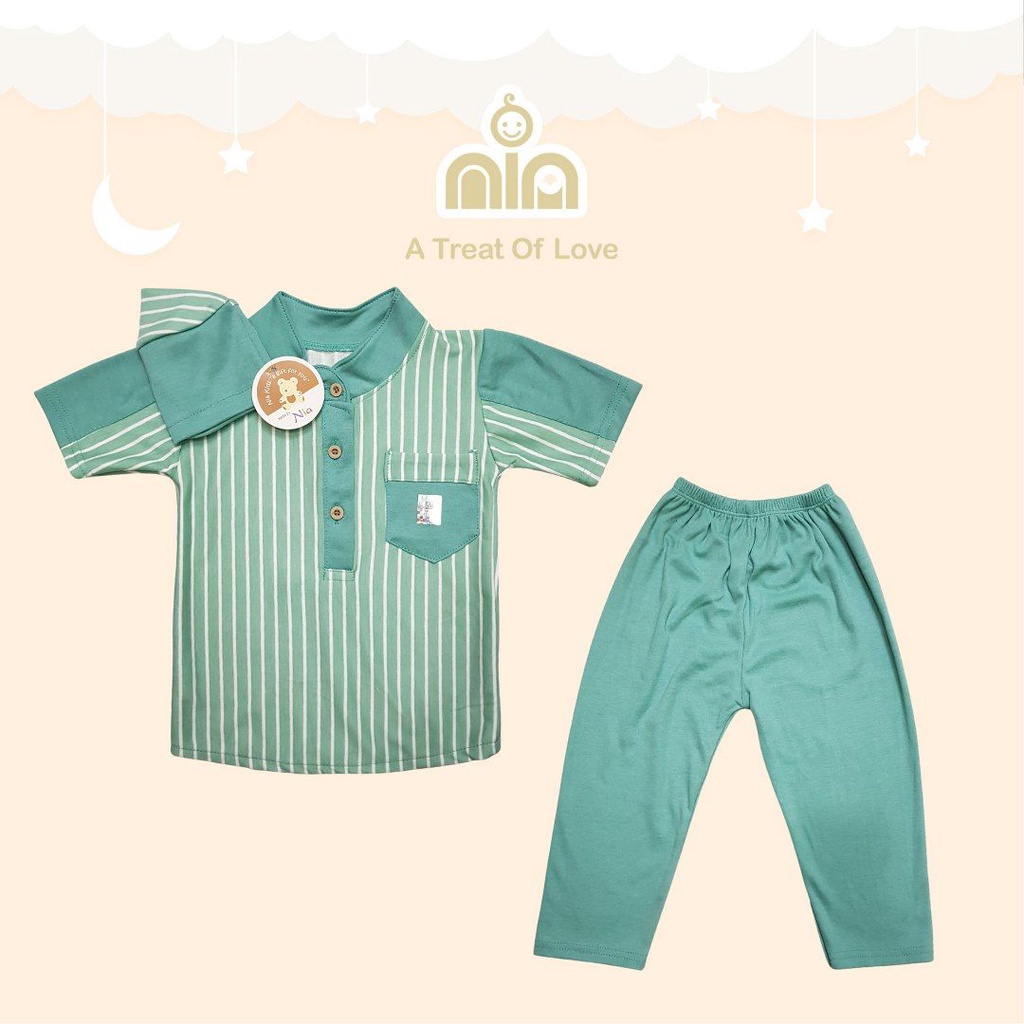 RAMADHAN SALE !!! Baju Koko Bayi Laki Laki 3-18 Bulan/Setelan Koko Bayi Salur/Pakain Muslim Anak Salur