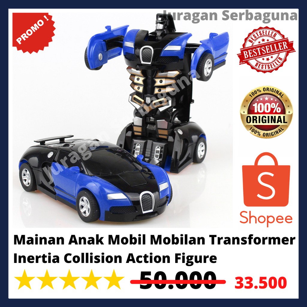 Mainan Anak Mobil Mobilan Transformer Inertia Collision Action Figure