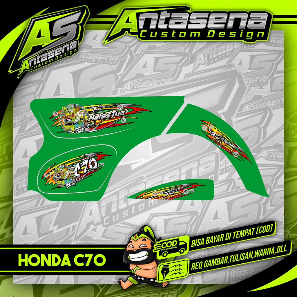 Striping C70 Racing Herex Stiker Motor Variasi Honda C70/Ulung/Olong Sticker Decal Custom 7