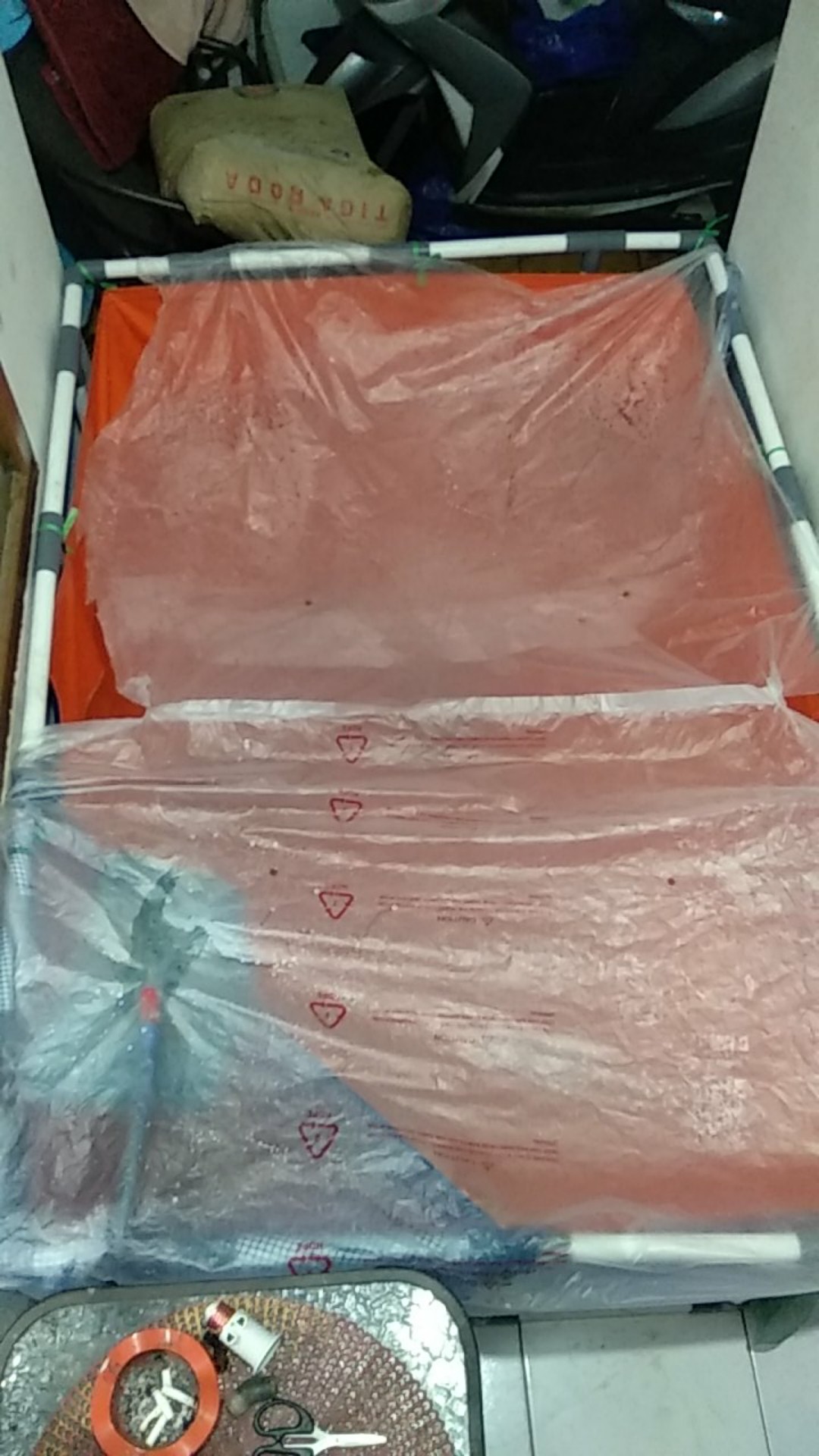 Terpal Kolam Ikan + Rangka [ Satu Set ] Model Slot Paralon Ukuran 150x100x50cm Original A15 Korea