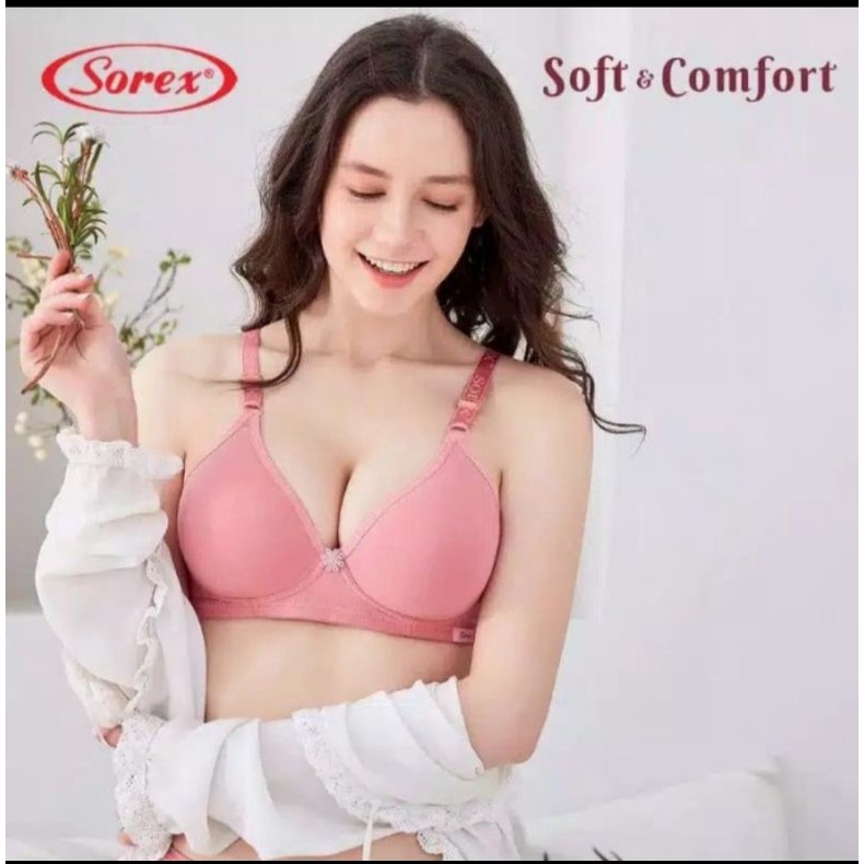 Bra Sorex Soft dan Comfort 17228 Busa tanpa kawat Cup besar