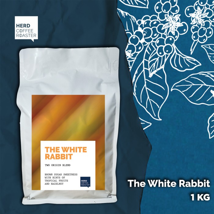 

H2J0U2J1U The White Rabbit Espresso Blend 1Kg Herd Coffee Roaster Signature - Whole Beans HyYj