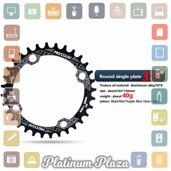 MOTSUV Gigi Sprocket Sepeda Aluminium Round 32T - 104BCD - Black`3S9IR6-