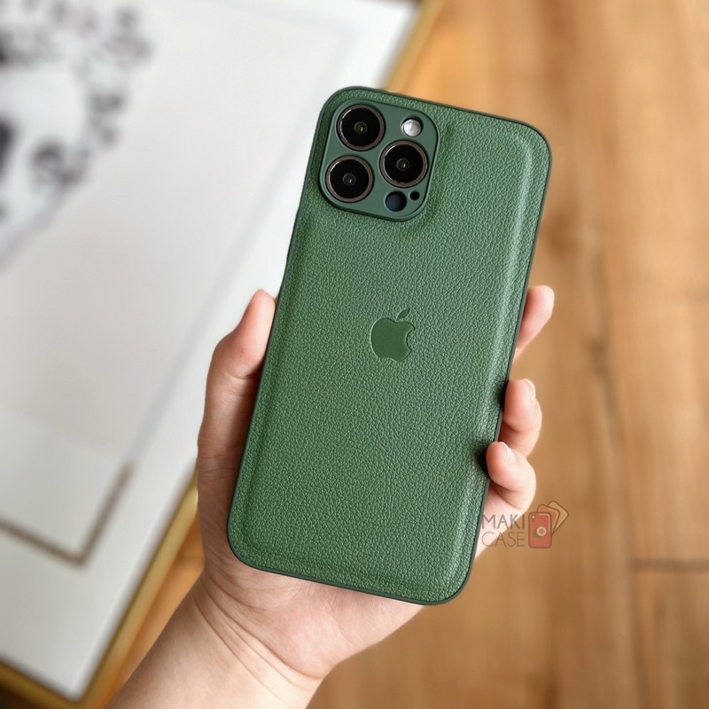 Square Leather Case Alpine Green