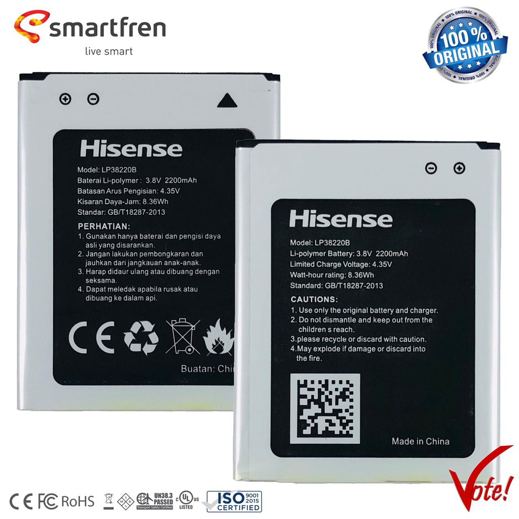 Baterai Pureshot 5” 5inchi HS L671 Andromax R Battery Hisense LP38220B Original