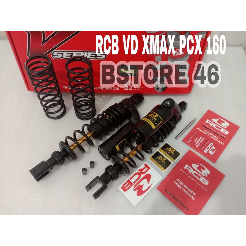 shockbreaker RCB VD SERIES pcx 160 xmax 250 original 350mm RCB VD SERIES BLACK