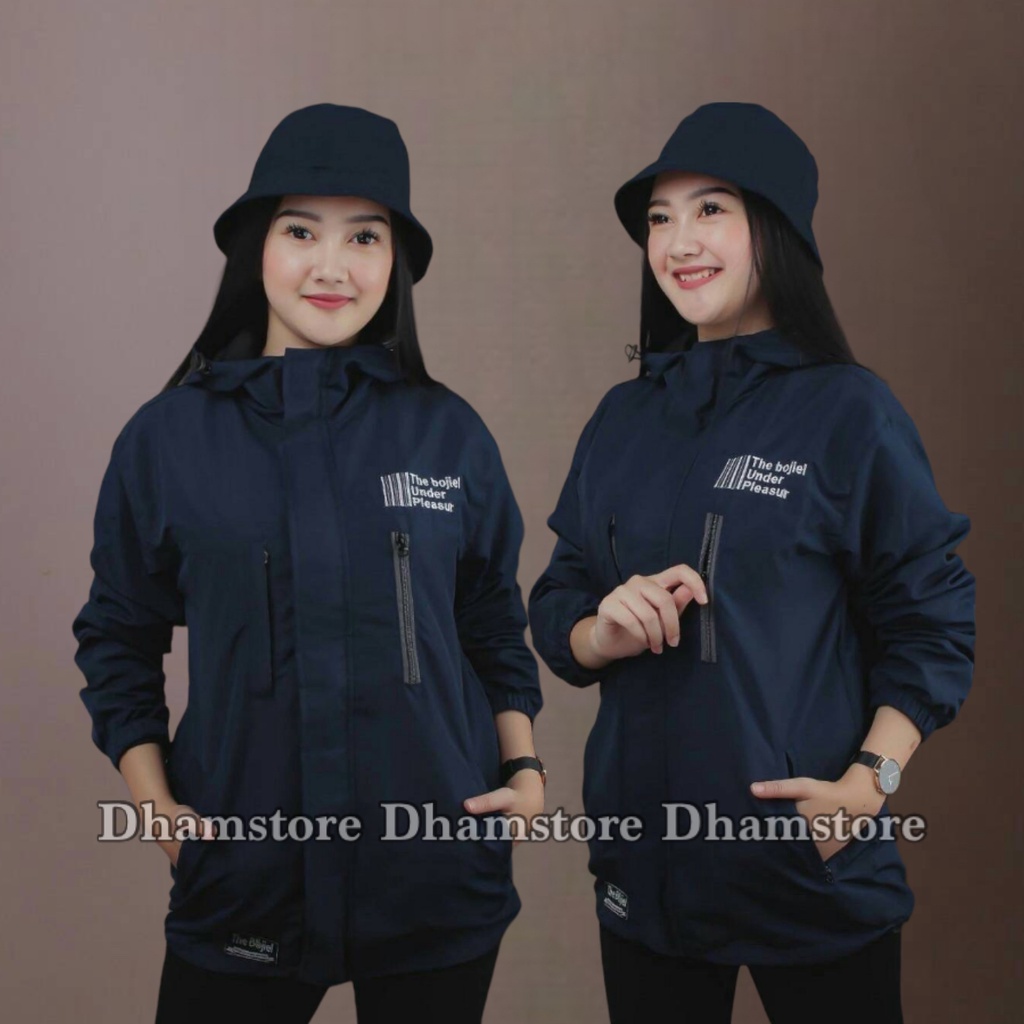 The Bojiel Pleasure - Jaket Outdoor Pria Jaket Parasut Jaket Outdoor Unisex Jaket Distro Jaket Gunung Biru Navy