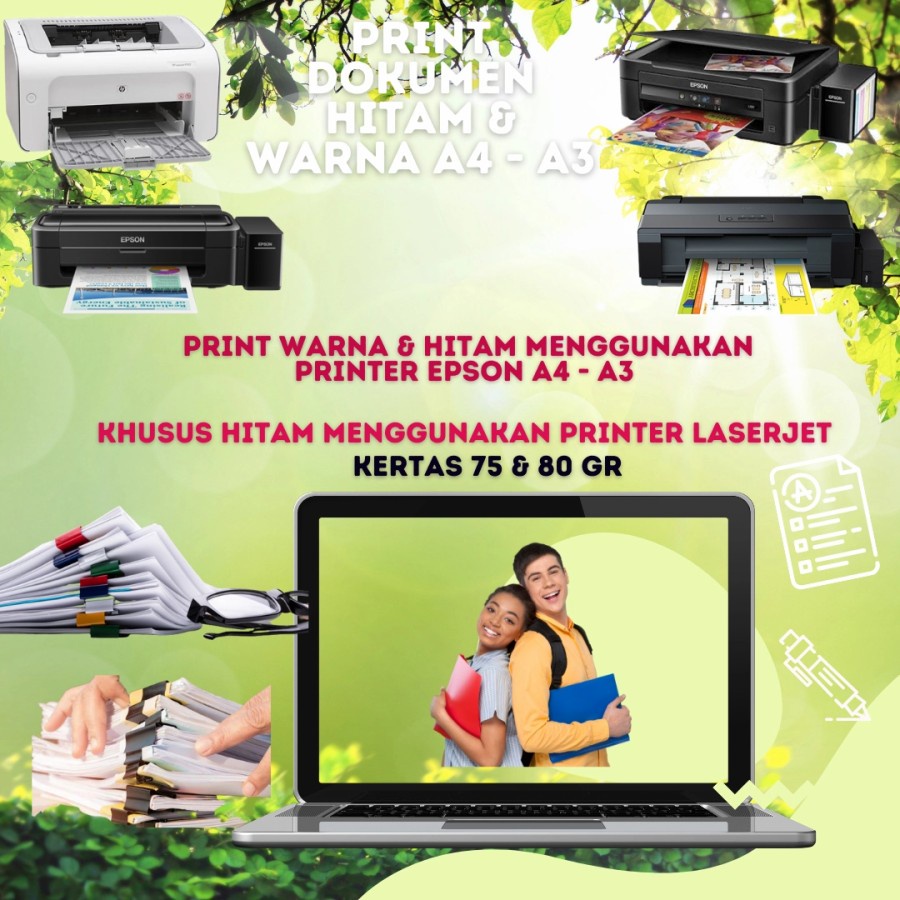 Jasa Print Dokumen - Print Dokumen - Print Online -A4 / A3 HVS 80gr