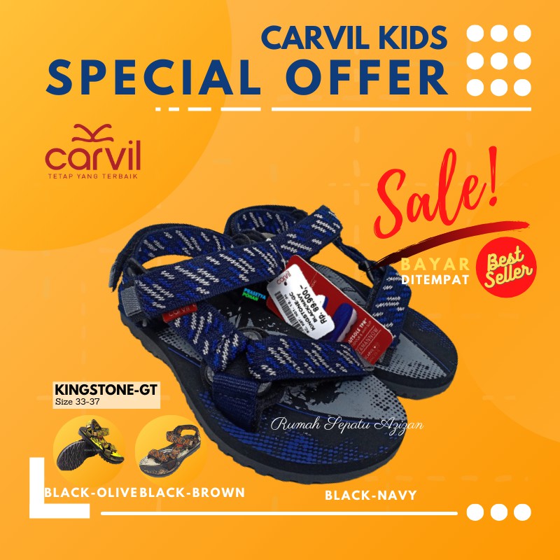 Carvil Kingstone | SANDAL GUNUNG ANAK Laki Laki Carvil KINGSTONE -GT Original 100%