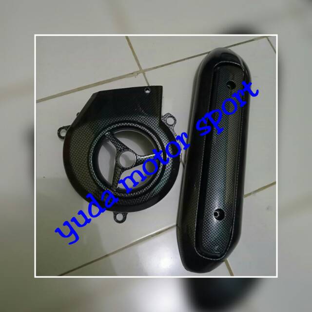 Variasi Mio sporty Mio soul carbon tutup knalpot Mio sporty Miosoul & tutup kipas Mio sporty Miosoul