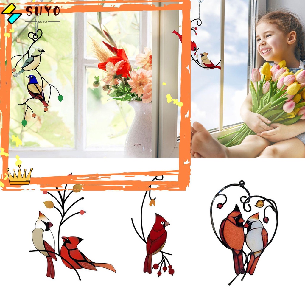 Suyo 2PCS / Set Patung Burung Handmade Untuk Dekorasi Indoor / Outdoor / Taman