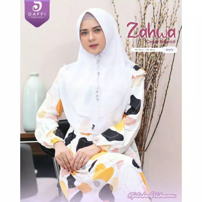 Zahwa white by Daffi Hijab
