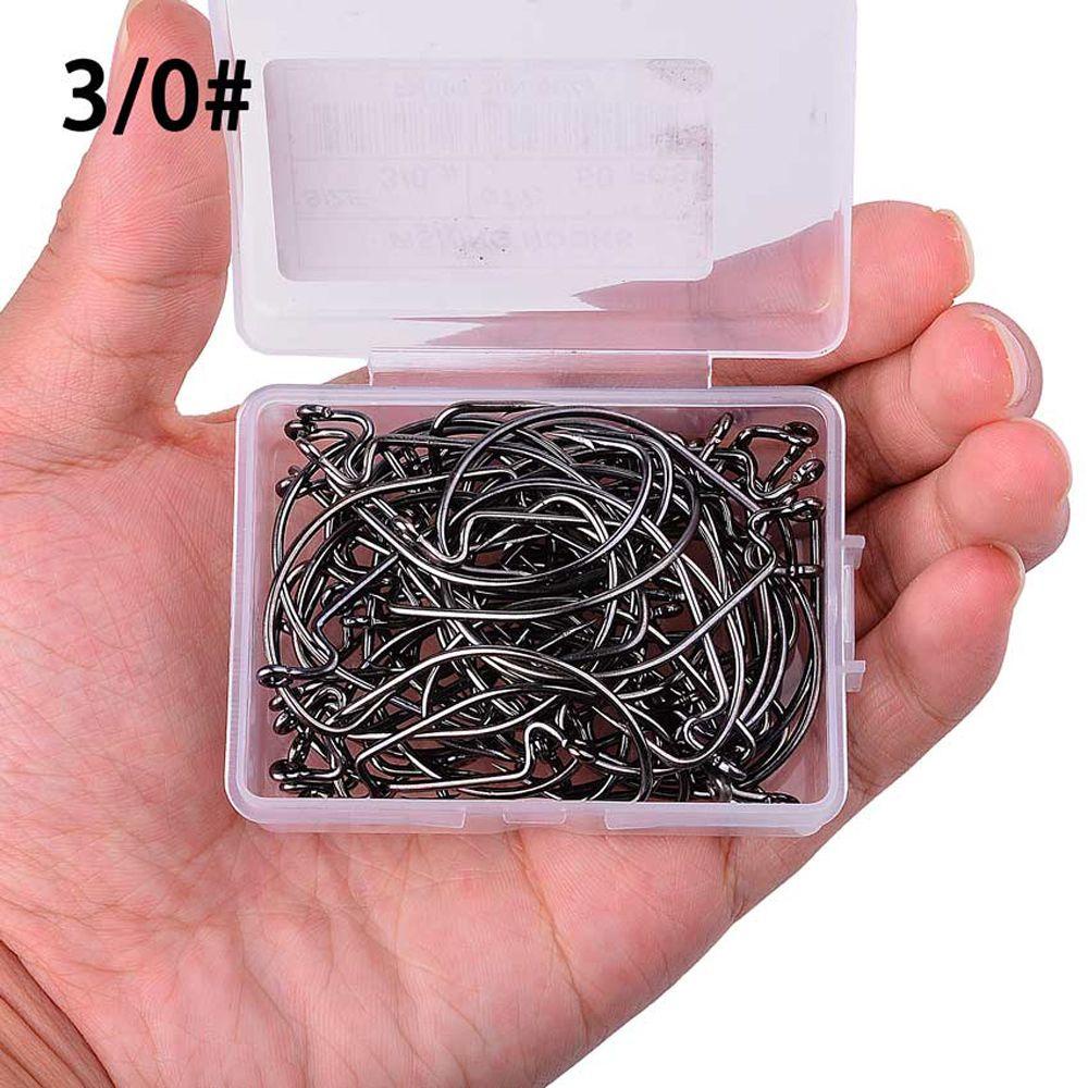 Lanfy Kail Pancing Fishing Tackle 10pc/Box Soft Lure jerk Hooks Offset Fishhook Engkol Kait Berduri Kunci Super Kait Berduri