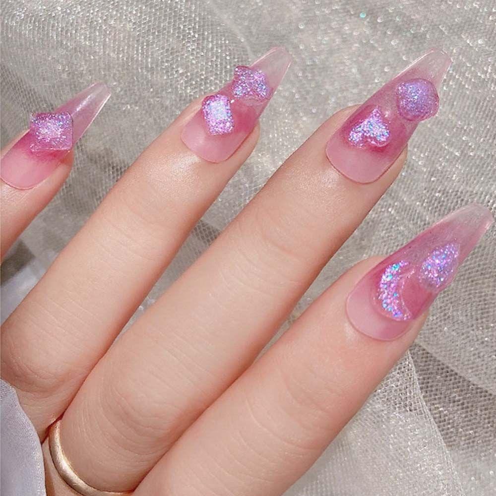 Needway Kuku Tidak Teratur Berlian Imitasi 3D Fashion Glitter Irregular Nail Bor Manicure Flatback Mixed Nail Charms