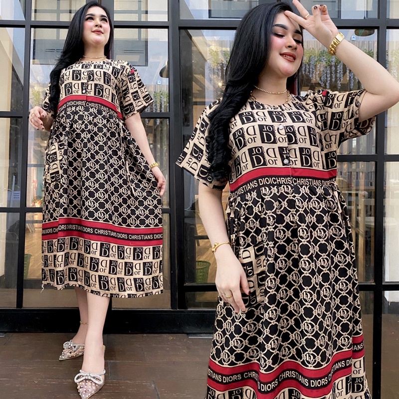 DRESS CIBI VIRAL KANCING DEPAN RAYON ARMOR BUSUI MURAH ADEM