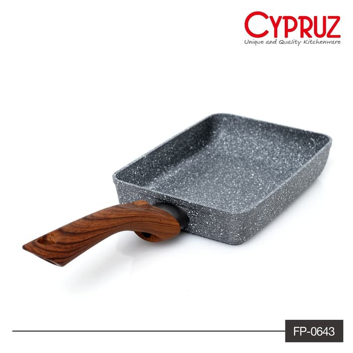 FP-0643 CYPRUZ FRY PAN MARBLE KOTAK INDUKSI 18X13 CM ORIGINAL BELGIUM