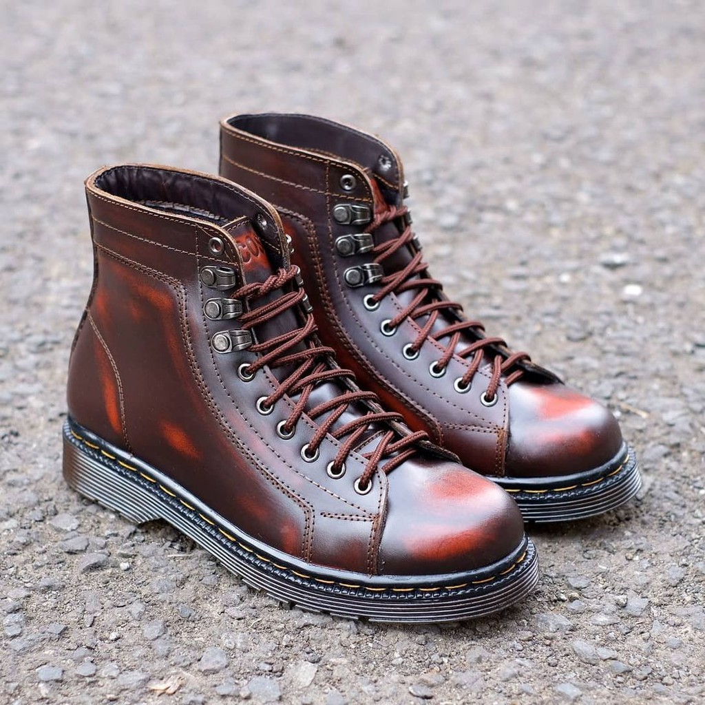 SEPATU KULIT | AZCOST FOOTWEAR | ALPHA BOOTS BURGUNDY ORIGINAL