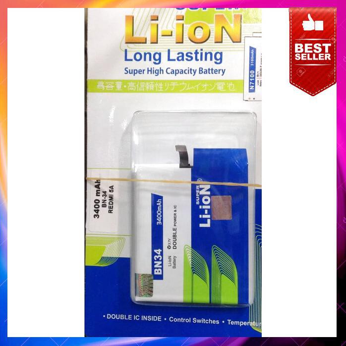 Acc Hp Baterai Xiaomi Redmi 5A Bn34 3400Mah Super Li Ion Double Ic