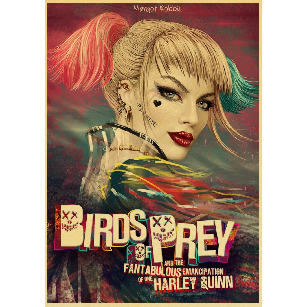 Vintage nuevo DC película Harley Quinn y Joker Retro Poster kraft papel impreso pared carteles para pared de Bar o casa pegatina