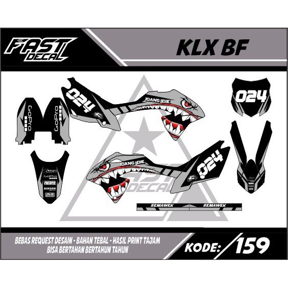 Decal sticker klx bf_shark_hiu